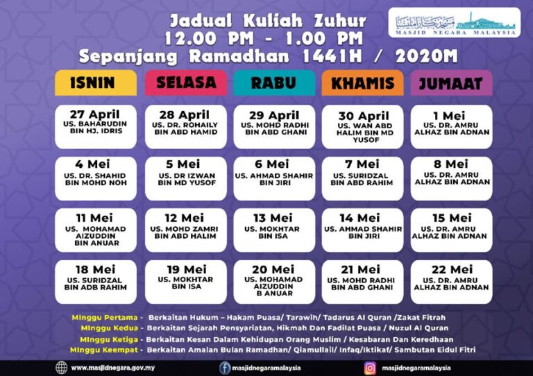 jadual kuliah online