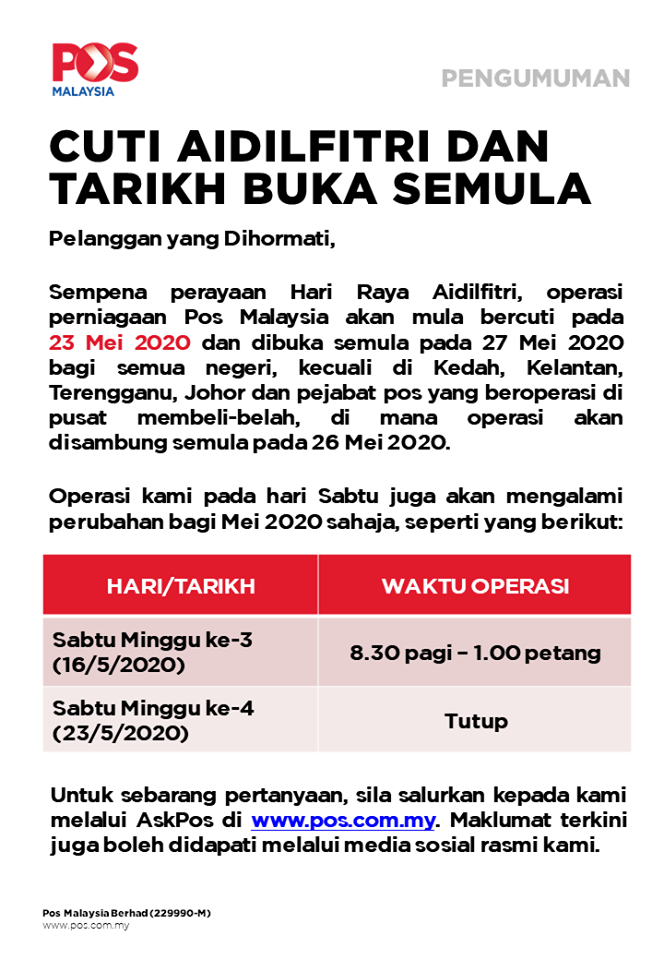 terkini waktu pos