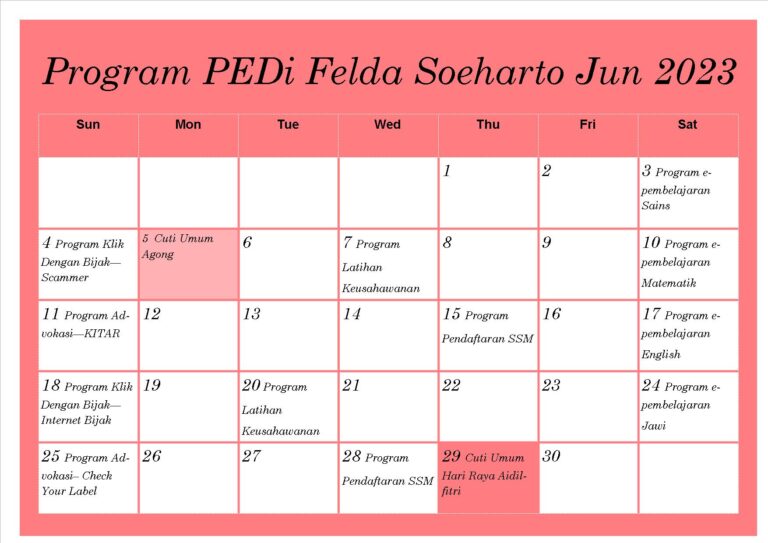 Jadual Jun